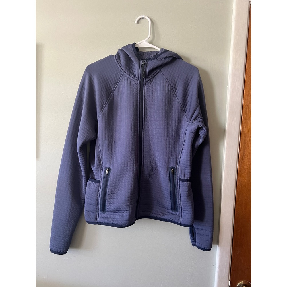 Title Nine Alpine Air Polartech Full Zip Hoodie Fleece Hike Women Sz Large